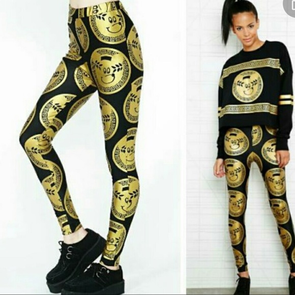 Lazy Oaf Pants - Lazy oaf leggings gold all hail leggings